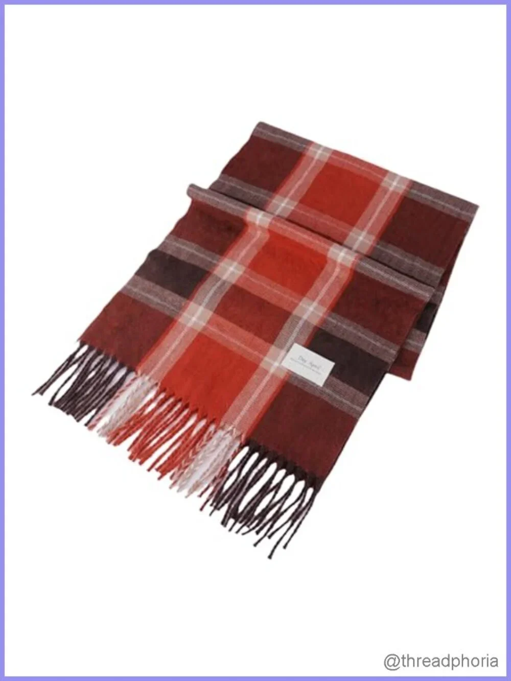 Warm Plaid Scarf Women Winter Thick Acrylic & Polyester Fringed Wrap Shawl